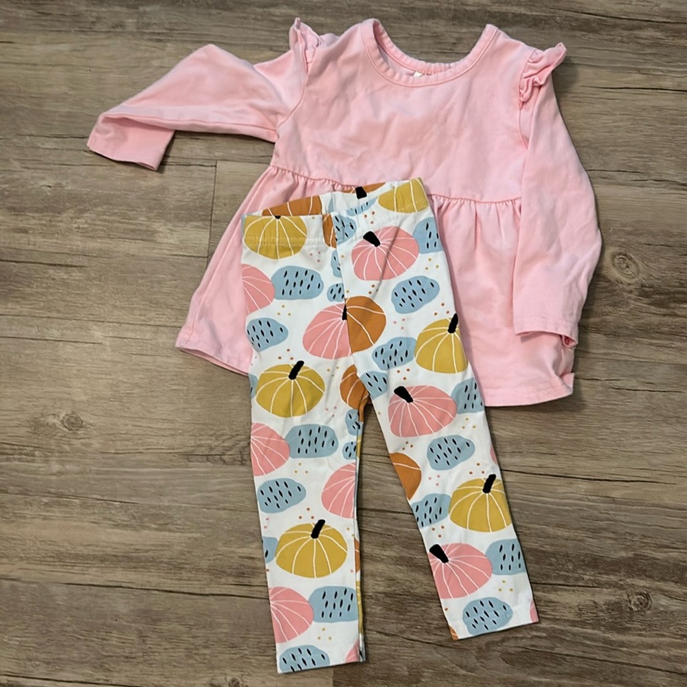 Stitchy Fish Pink Pumpkin Pant set